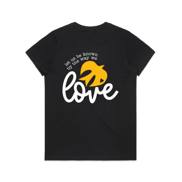 Let us be known by the way we love (womens organic tee) Thumbnail
